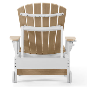 Heritage Ridge Adirondack Chaise Lounge with Arms and Wheels With Cup Holder