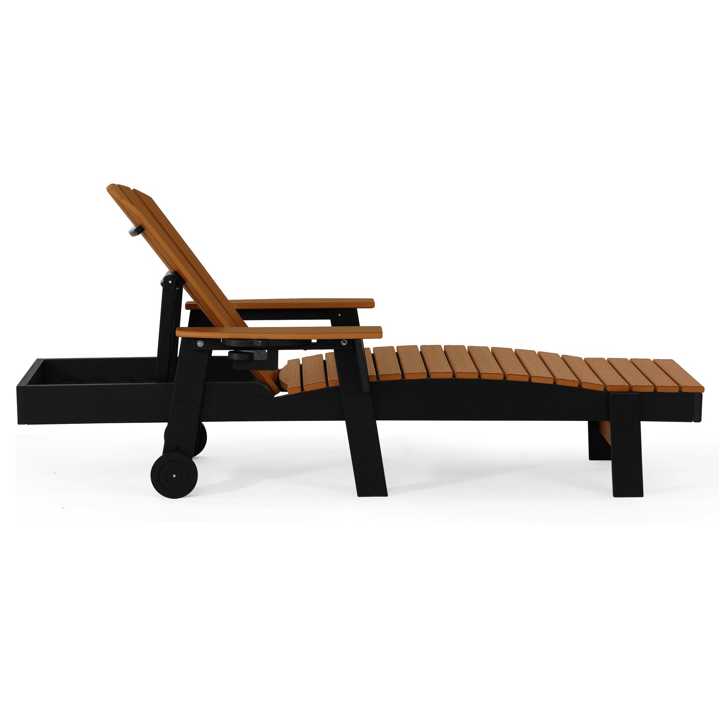 Heritage Ridge Adirondack Chaise Lounge with Arms and Wheels With Cup Holder