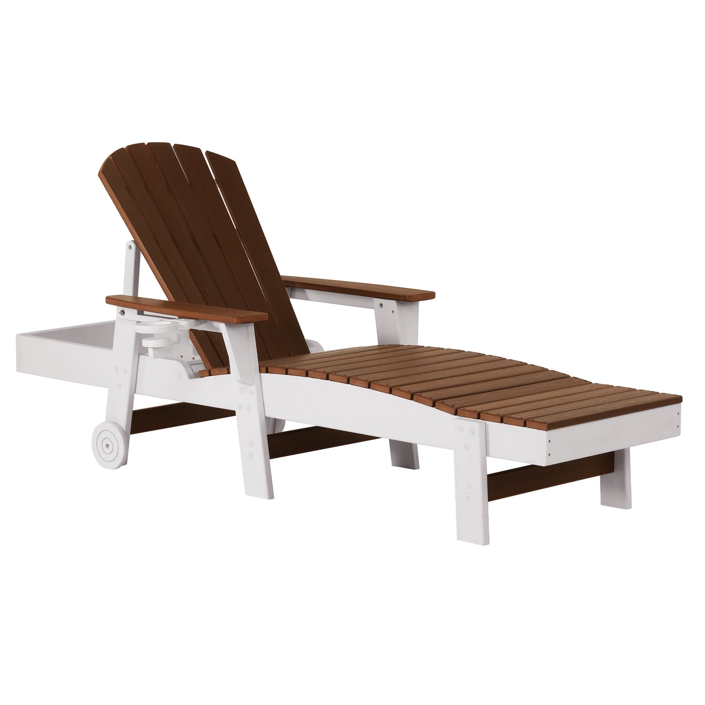 Heritage Ridge Adirondack Chaise Lounge with Arms and Wheels With Cup Holder