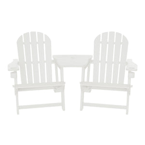 Set of Snap'n Lock Adirondack Chairs with Connecting Wedge Table (No Tools or Hardware)