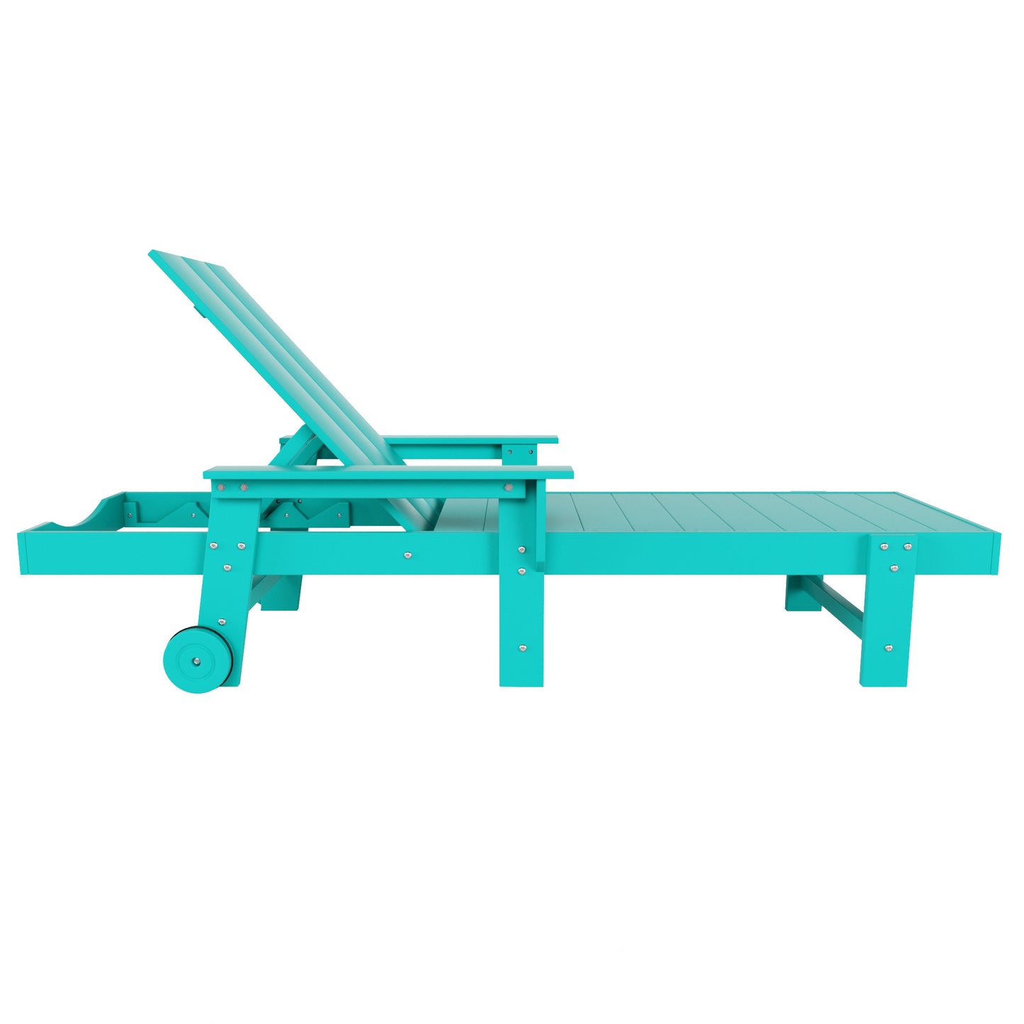 Malibu Modern All-Weather Outdoor Reclining Sun Lounger With Arm Rests & Wheels