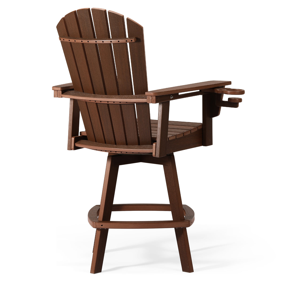 Heritage Ridge Adirondack Swivel Bar Chair With Cup Holder