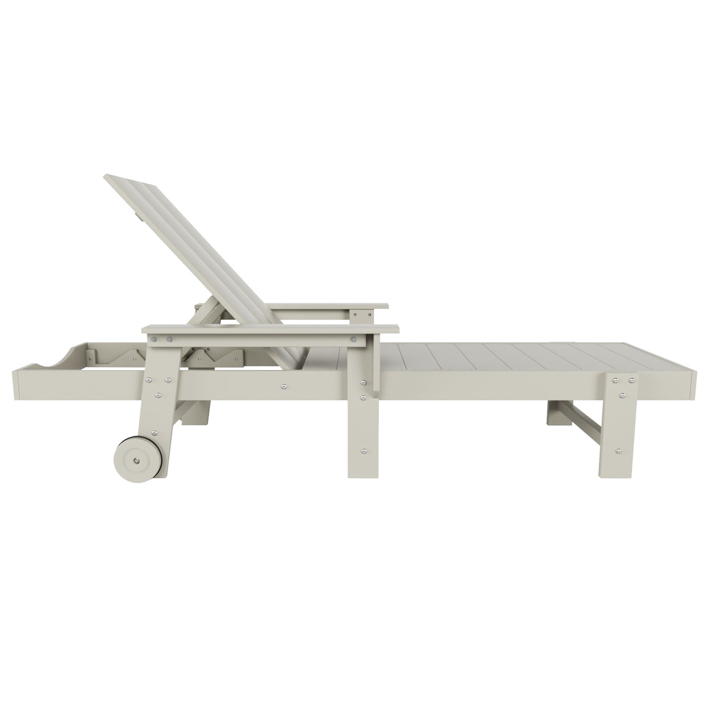 Malibu Modern All-Weather Outdoor Reclining Sun Lounger With Arm Rests & Wheels