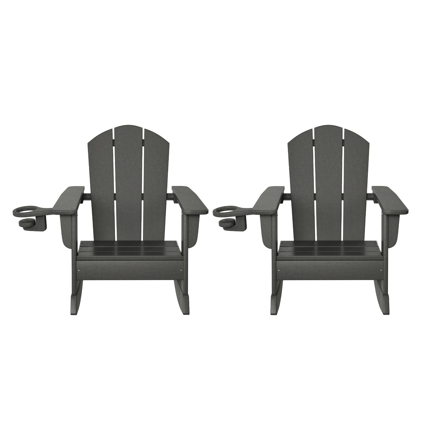Tiny Terraces Kids Adirondack Rocking Chair with Cup Holder (Set of 2)