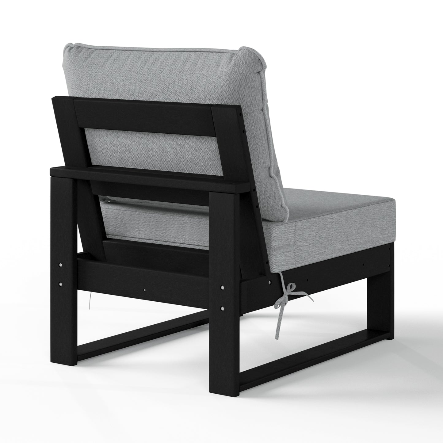 Signature All-Weather Outdoor Modular Deep Seating Cushioned Side Chair (Center Sectional Seat)