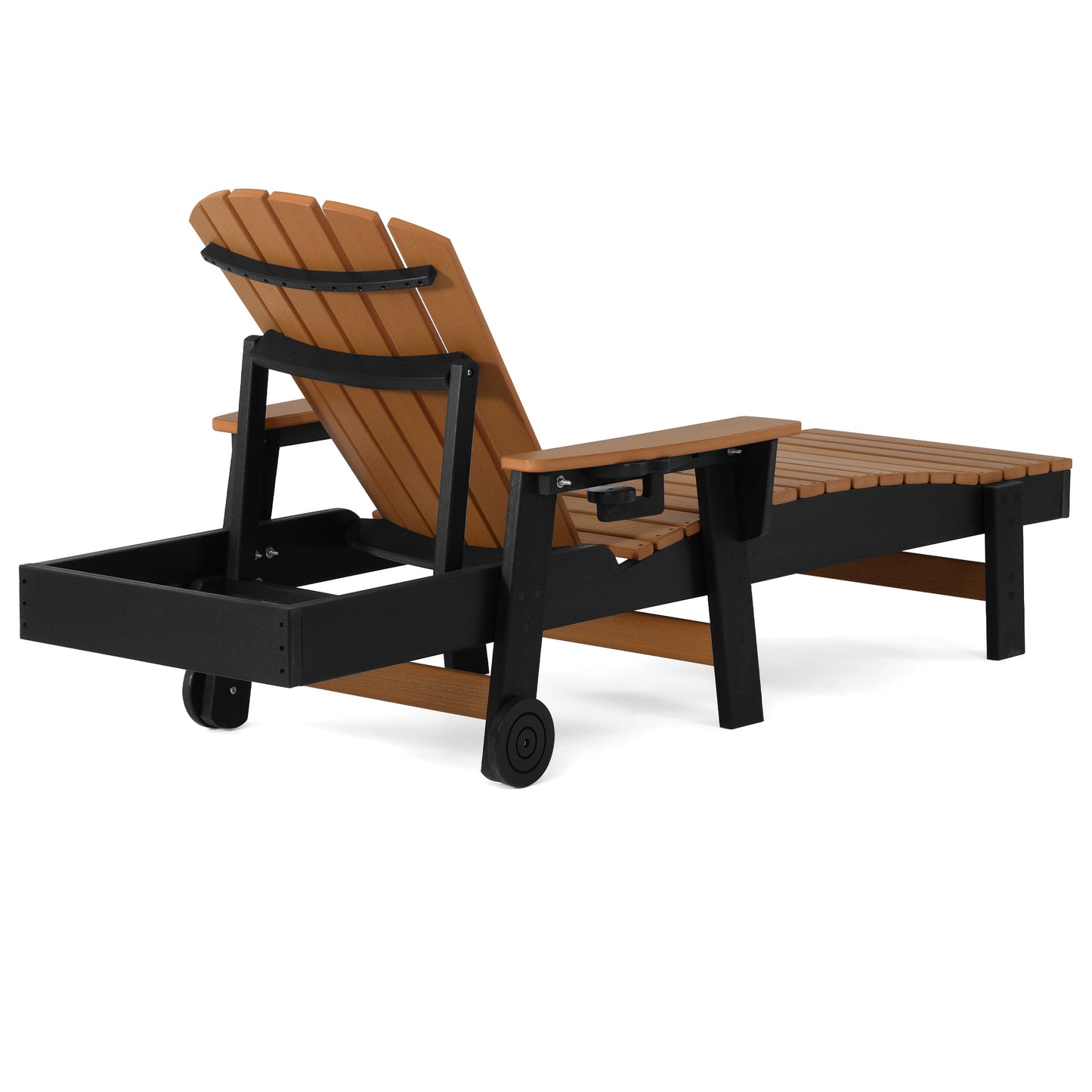 Heritage Ridge Adirondack Chaise Lounge with Arms and Wheels With Cup Holder