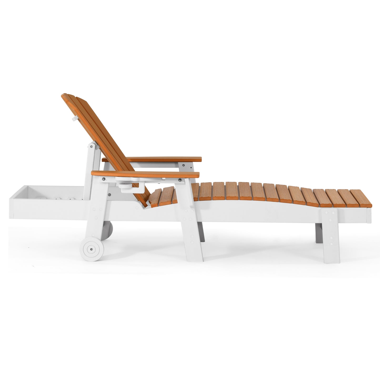 Heritage Ridge Adirondack Chaise Lounge with Arms and Wheels With Cup Holder