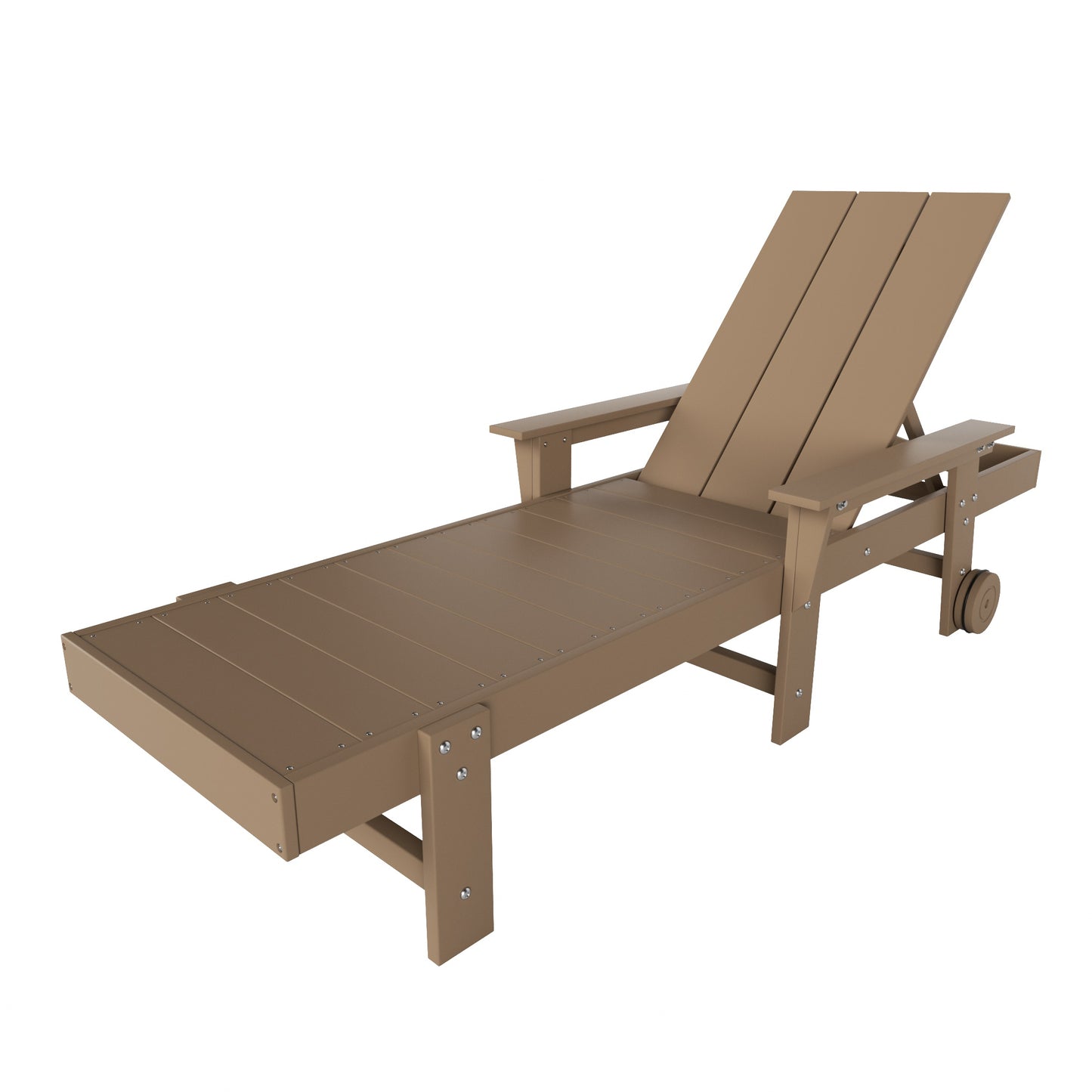 Malibu Modern All-Weather Outdoor Reclining Sun Lounger With Arm Rests & Wheels