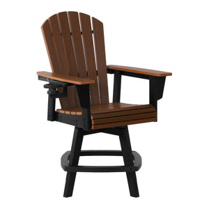 Heritage Ridge Adirondack Swivel Counter Chair With Cup Holder