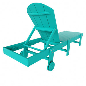 Chatham All-Weather Outdoor Adirondack Reclining Sun Lounger With Wheels