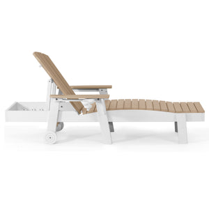 Heritage Ridge Adirondack Chaise Lounge with Arms and Wheels With Cup Holder
