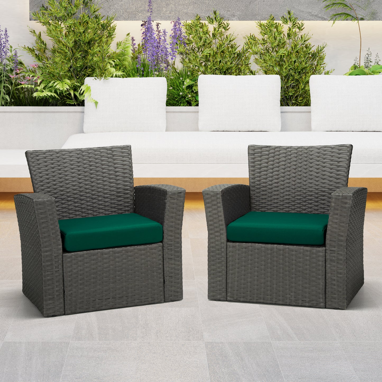 Outdoor Patio Furniture Seat Chair Square Cushions Set of 2, 20" x 19"