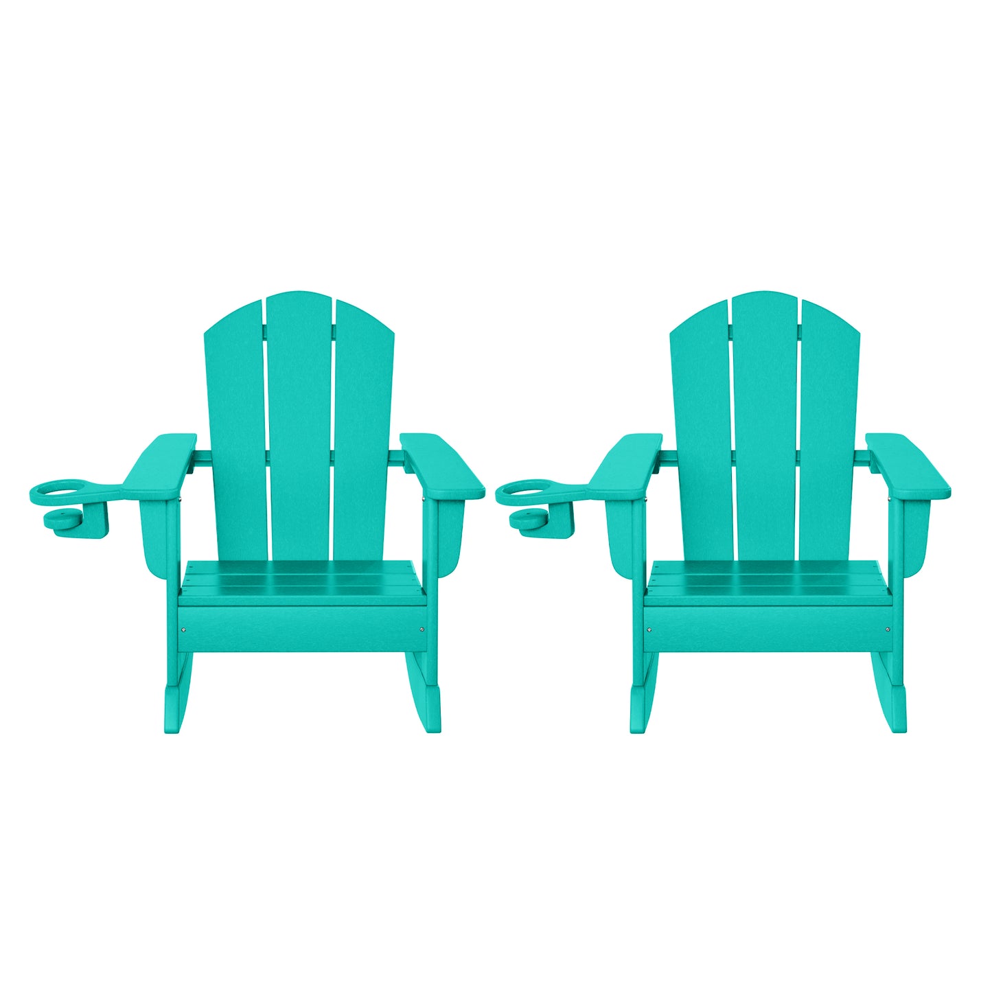 Tiny Terraces Kids Adirondack Rocking Chair with Cup Holder (Set of 2)