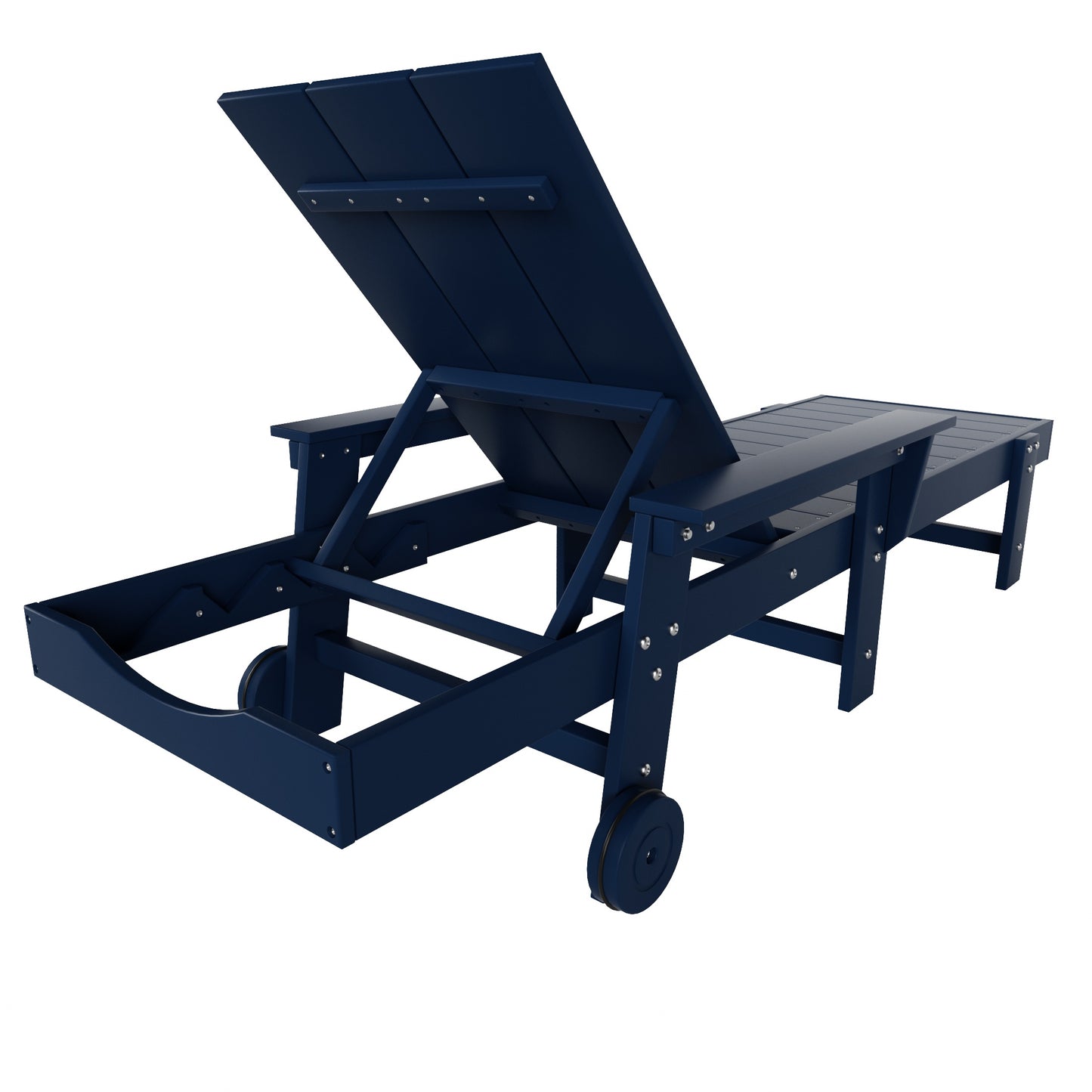Malibu Modern All-Weather Outdoor Reclining Sun Lounger With Arm Rests & Wheels