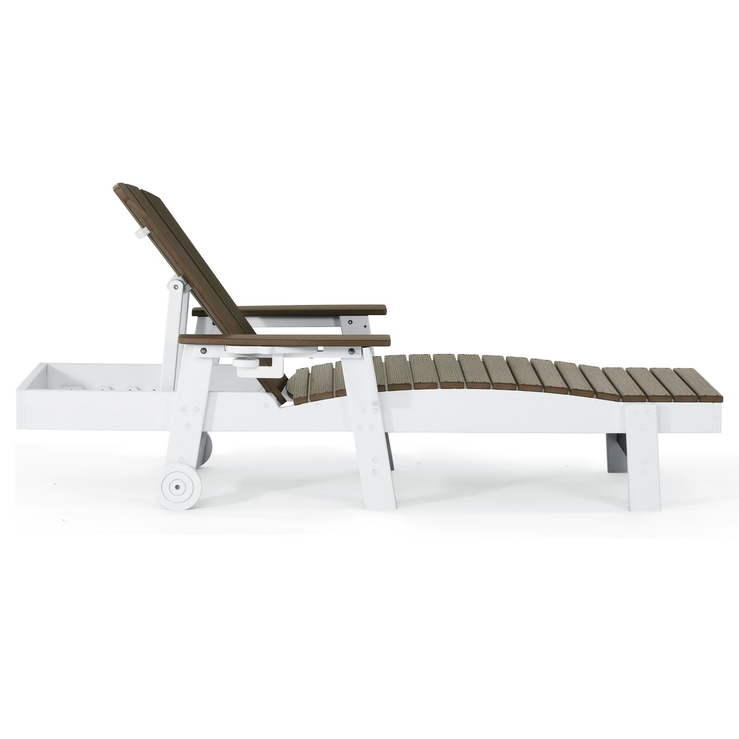 Heritage Ridge Adirondack Chaise Lounge with Arms and Wheels With Cup Holder