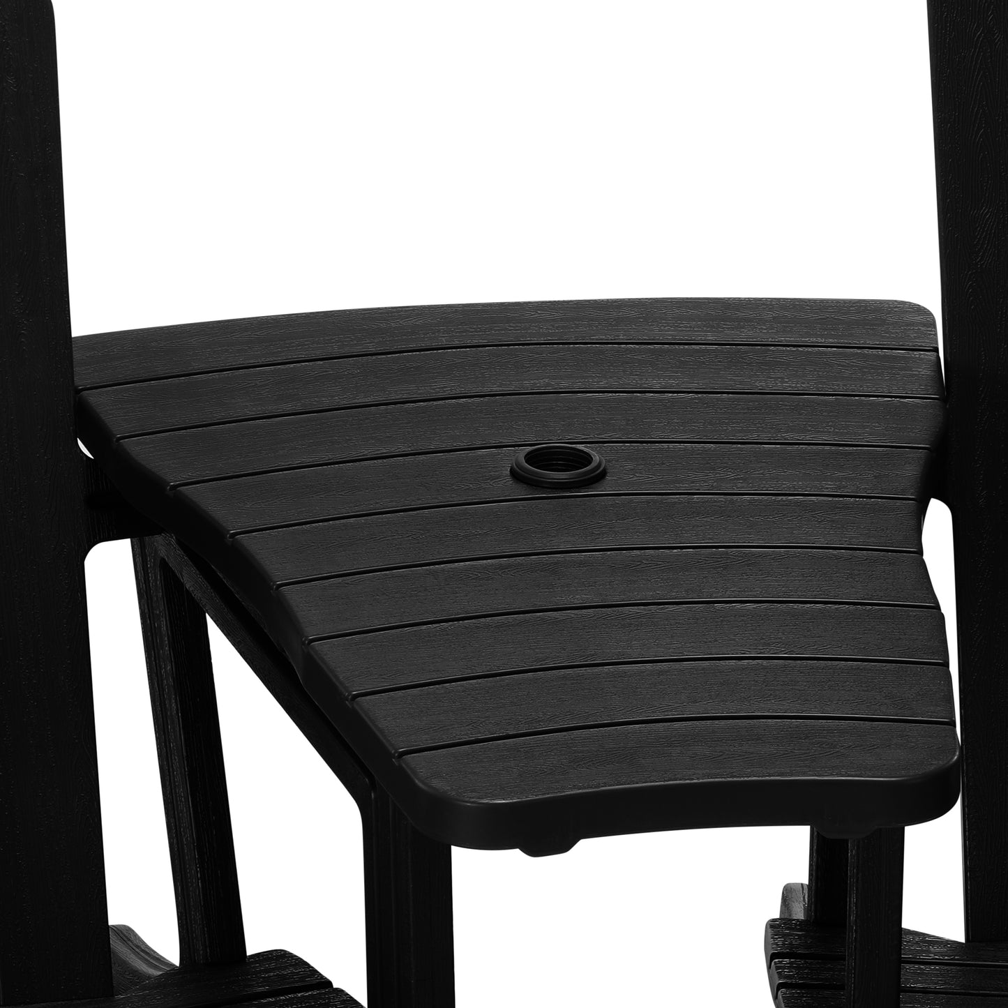 Set of Snap'n Lock Adirondack Chairs with Connecting Wedge Table (No Tools or Hardware)