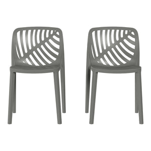 Patio Stacking Dining Side Chair (Set of 2)