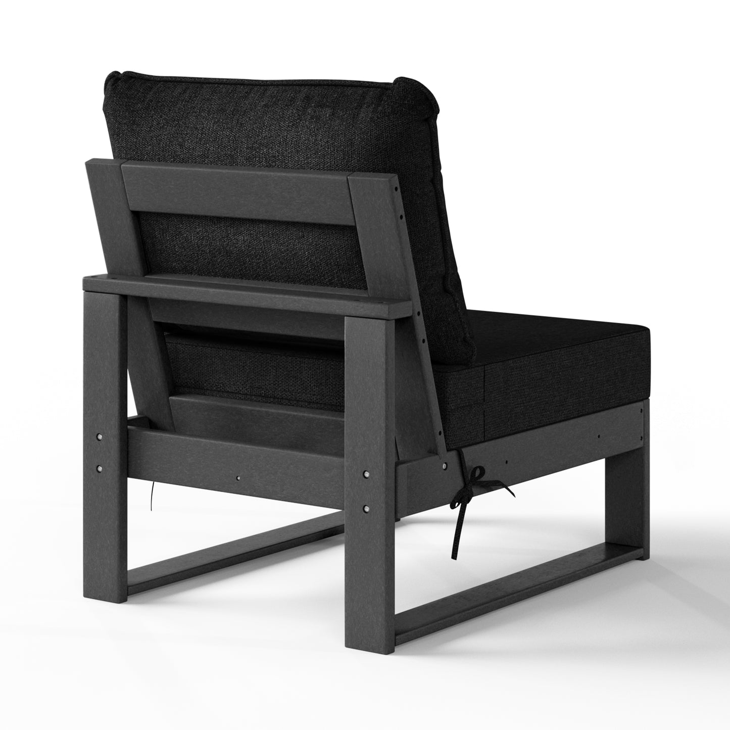 Signature All-Weather Outdoor Modular Deep Seating Cushioned Side Chair (Center Sectional Seat)