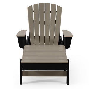 Heritage Ridge Adirondack Chaise Lounge with Arms and Wheels With Cup Holder