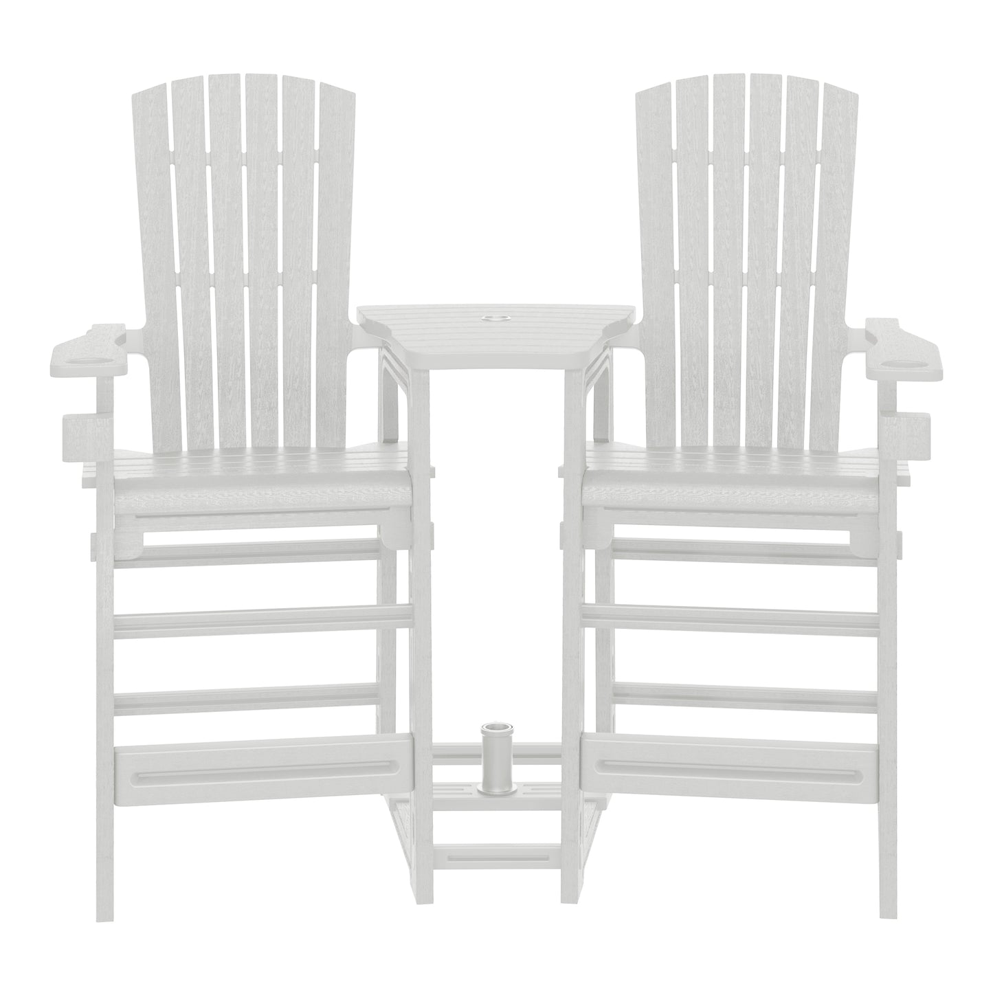 Snap’n Lock Adirondack Balcony Two-Chair Set with Connecting Wedge Table (No Tools or Hardware Required)