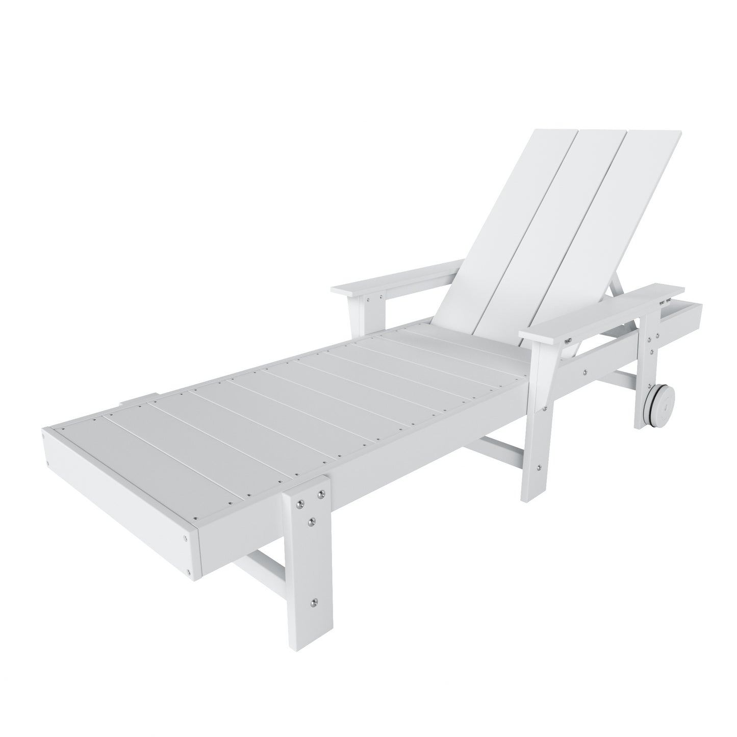Malibu Modern All-Weather Outdoor Reclining Sun Lounger With Arm Rests & Wheels