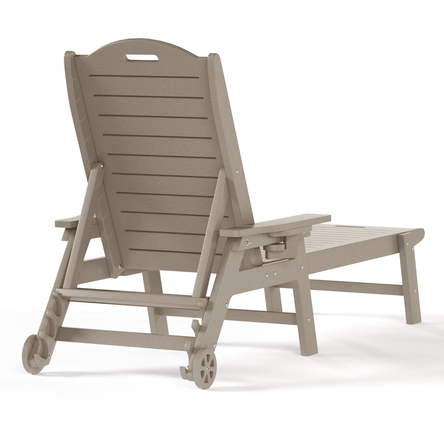 Santa Barbara Reclining Chaise Lounge with Cup Holder and Wheels