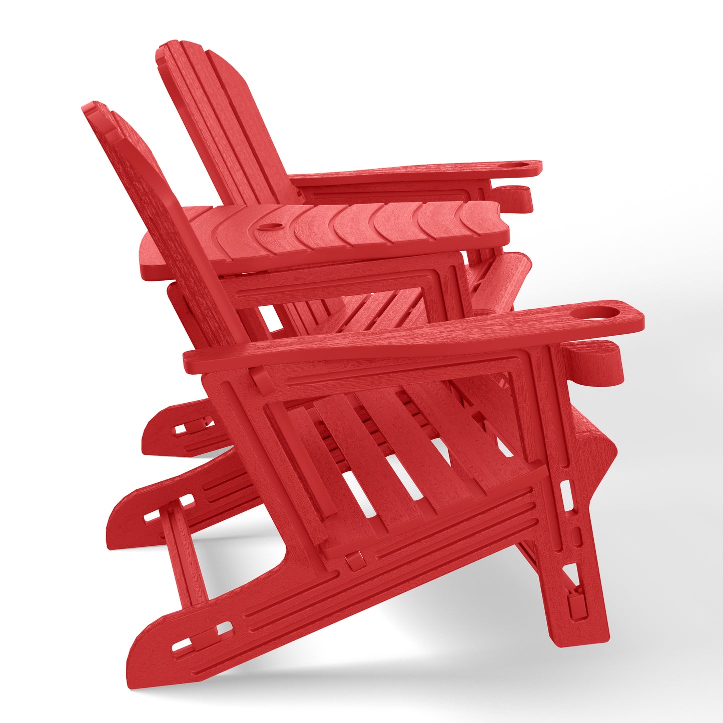 Set of Snap'n Lock Adirondack Chairs with Connecting Wedge Table (No Tools or Hardware)