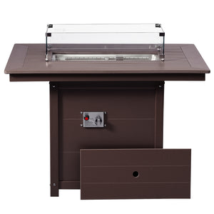 Sedona Rectangular 34" X 46" Dining Fire Pit Table