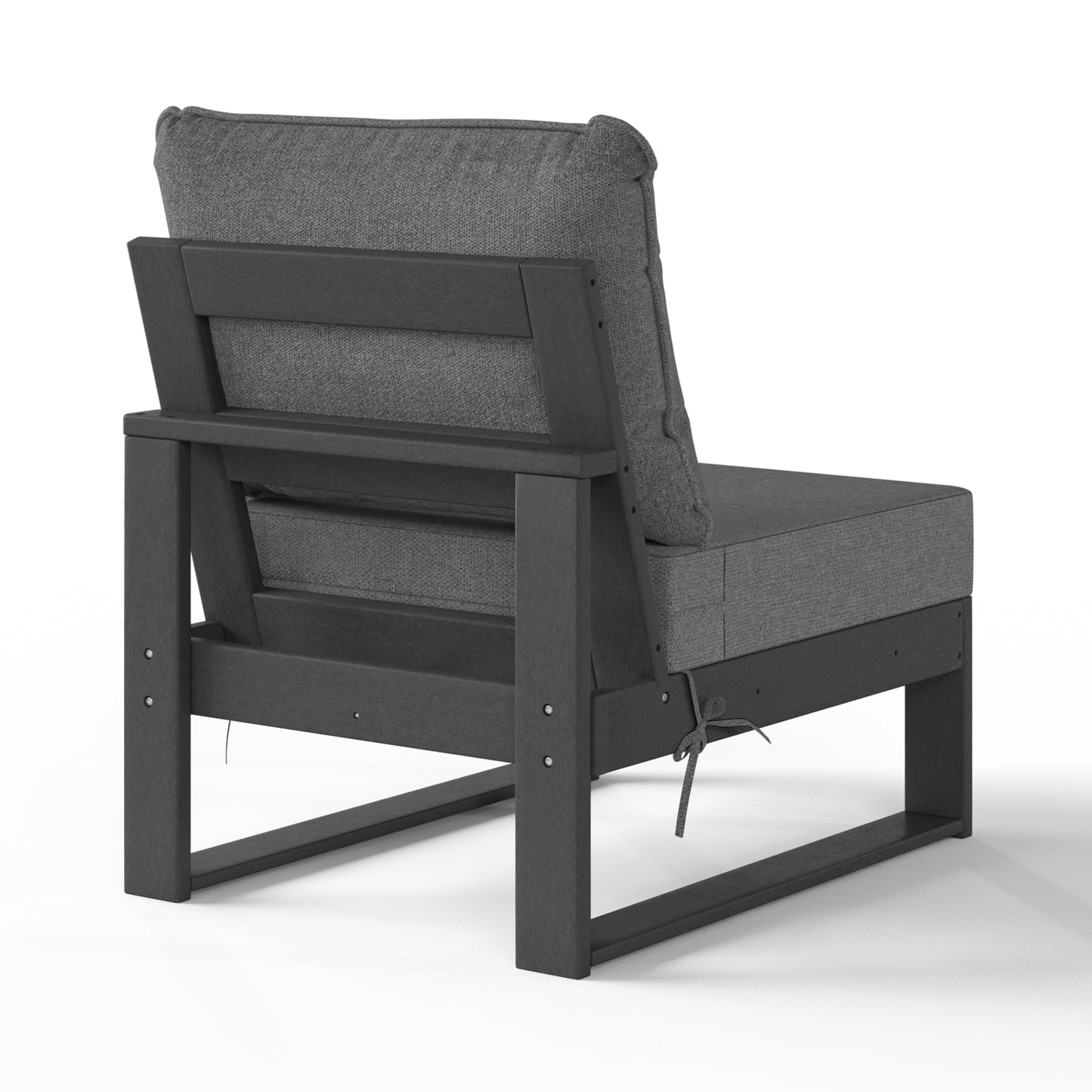 Signature All-Weather Outdoor Modular Deep Seating Cushioned Side Chair (Center Sectional Seat)