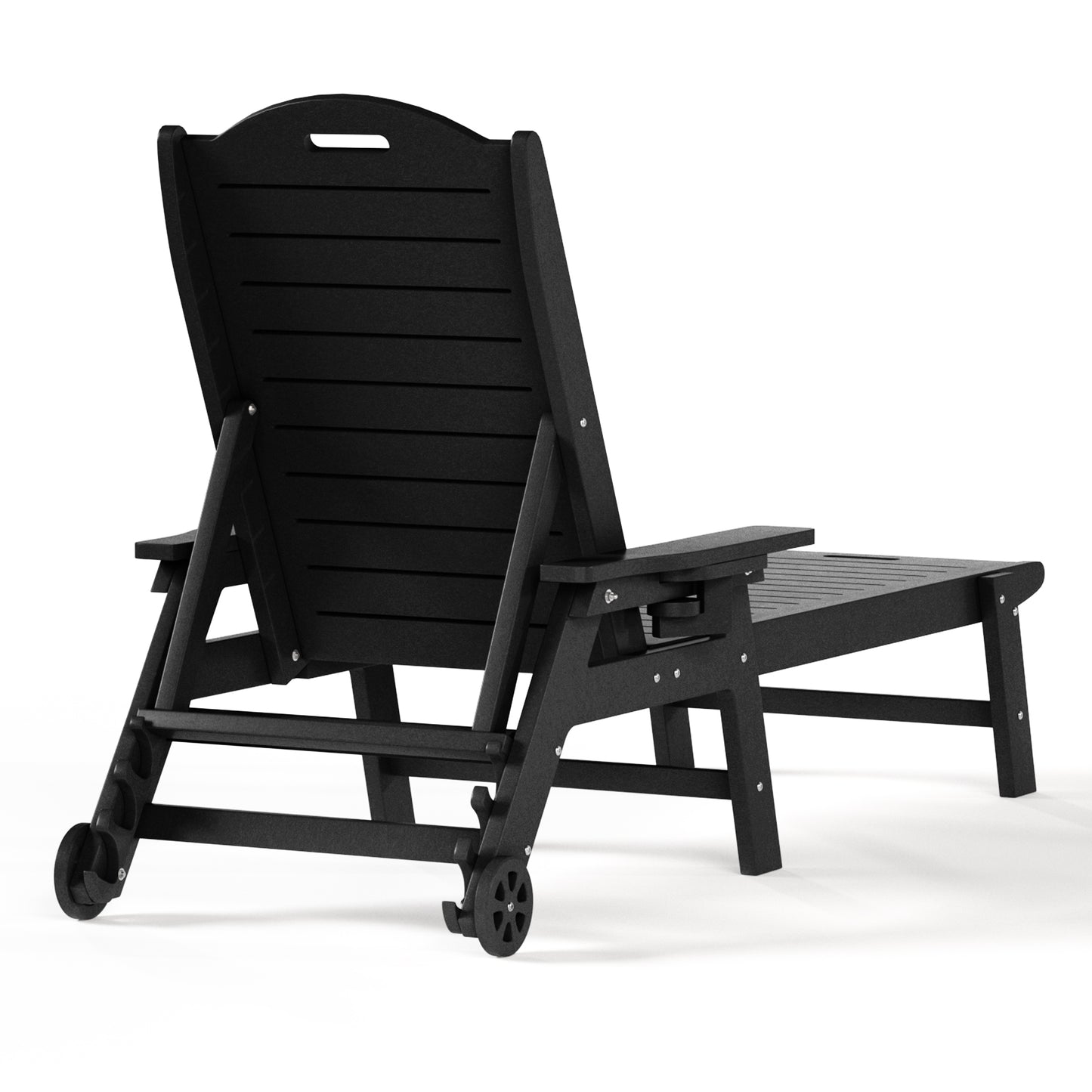 Santa Barbara Reclining Chaise Lounge with Cup Holder and Wheels