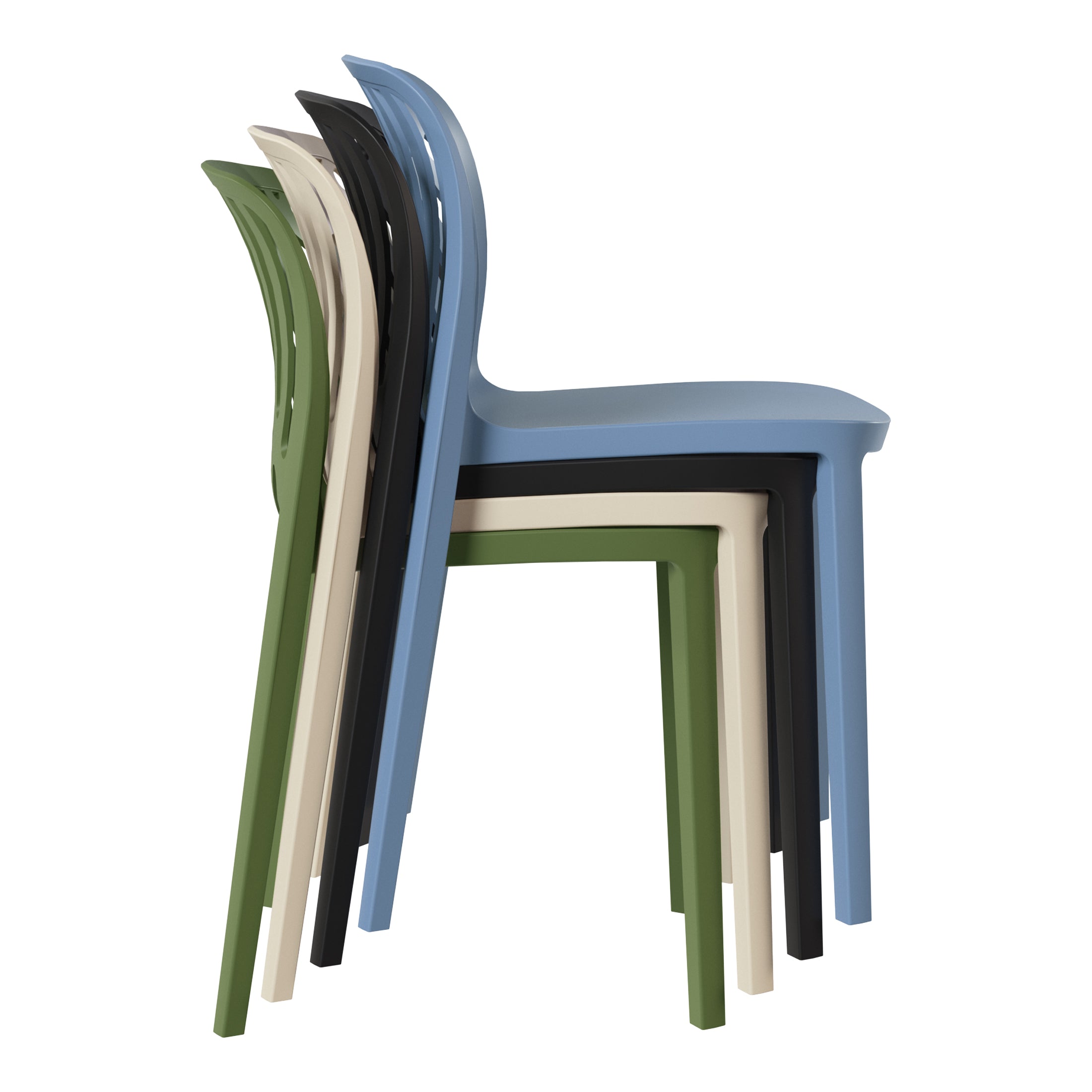 Patio Stacking Dining Side Chair (Set of 2)