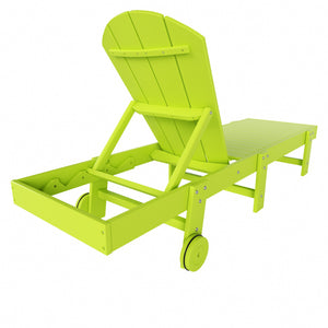 Chatham All-Weather Outdoor Adirondack Reclining Sun Lounger With Wheels