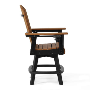 Heritage Ridge Adirondack Swivel Counter Chair With Cup Holder