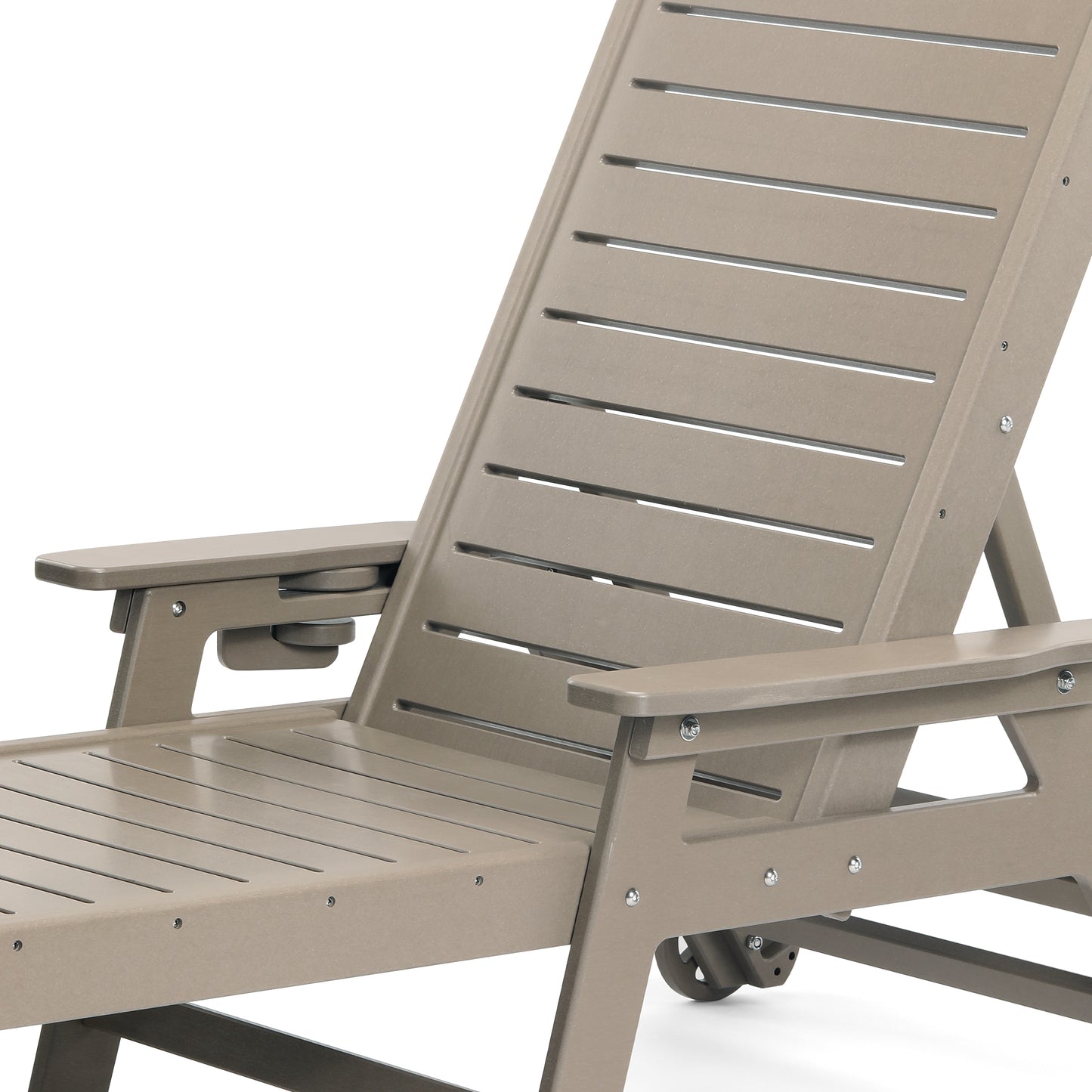 Santa Barbara Reclining Chaise Lounge with Cup Holder and Wheels