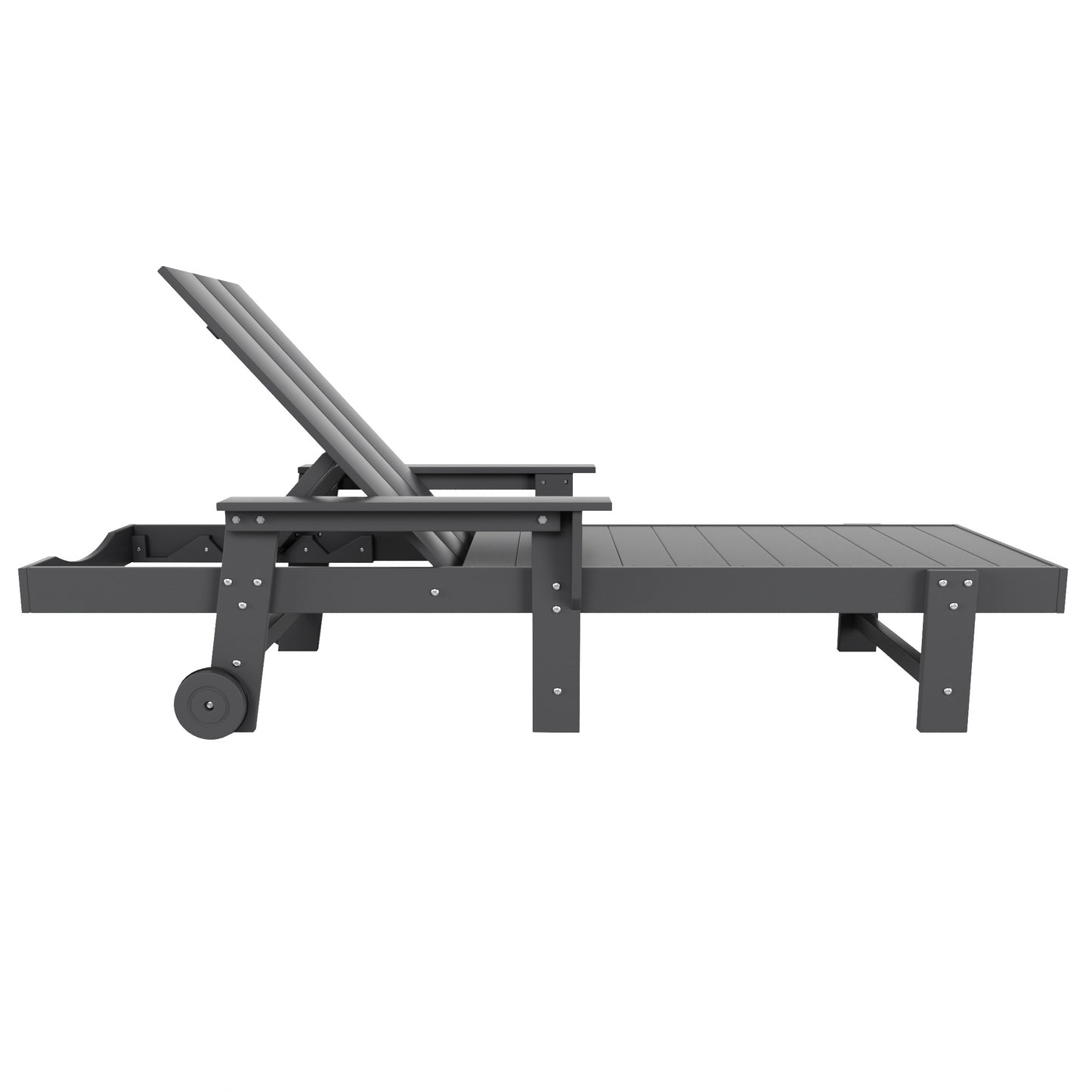Malibu Modern All-Weather Outdoor Reclining Sun Lounger With Arm Rests & Wheels