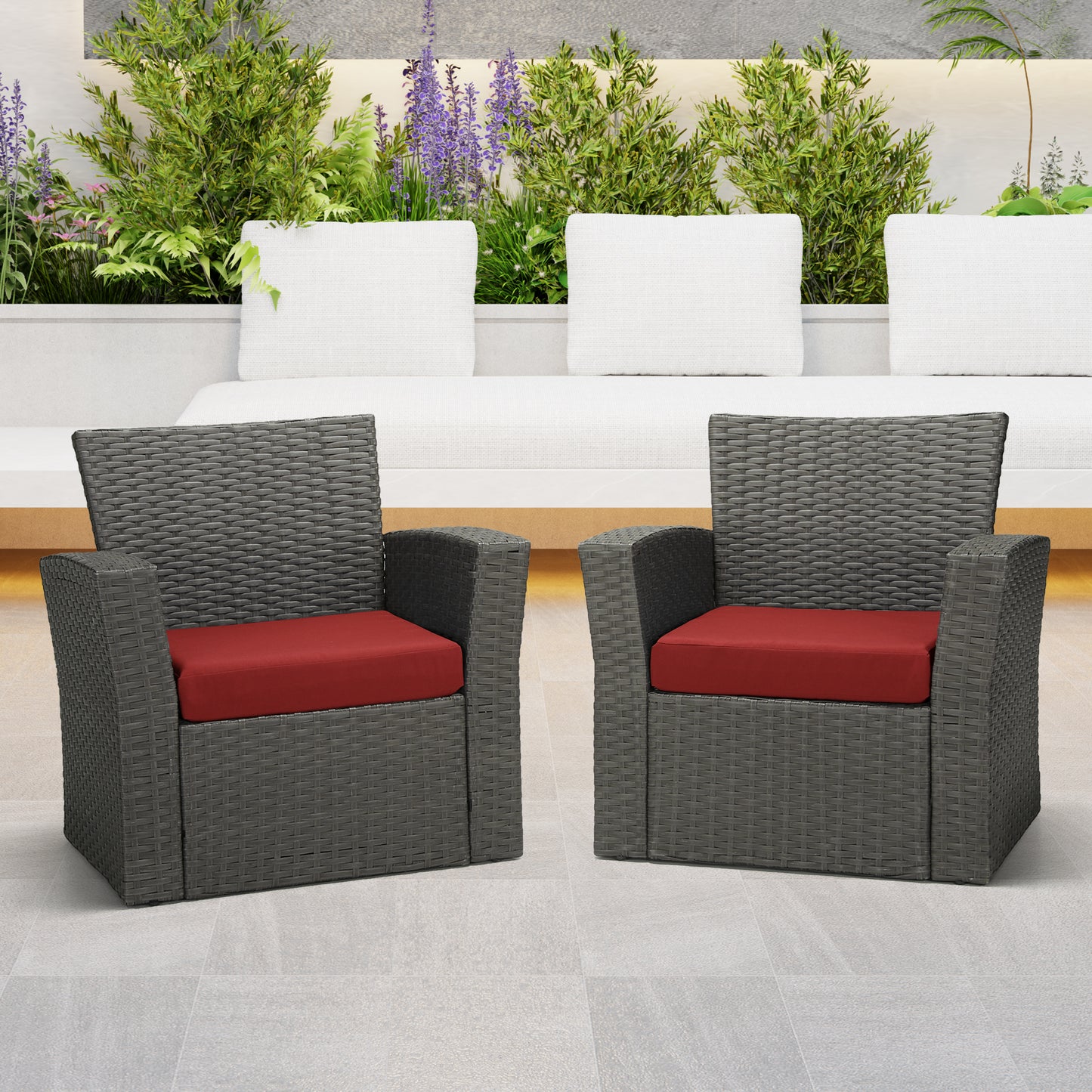 Outdoor Patio Furniture Seat Chair Square Cushions Set of 2, 20" x 19"