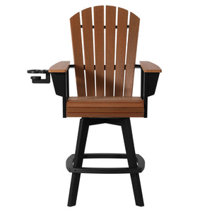 Heritage Ridge Adirondack Swivel Bar Chair With Cup Holder