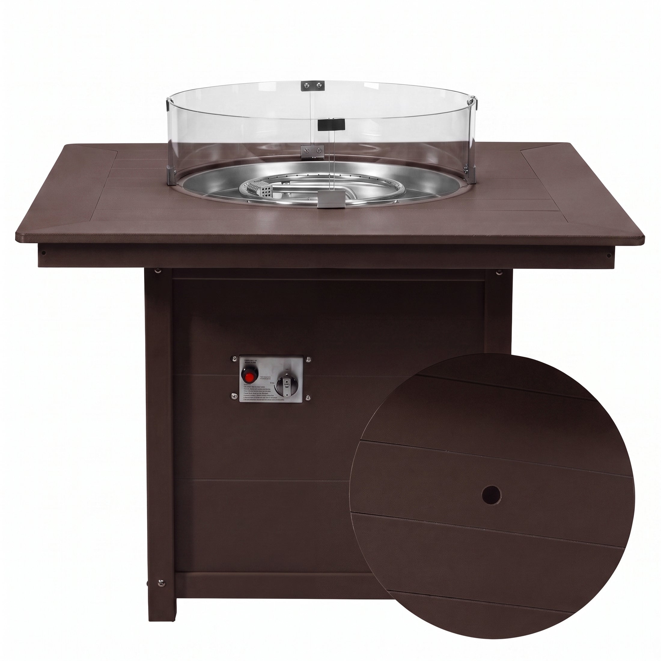 Sedona Square 42" Dining Fire Pit Table