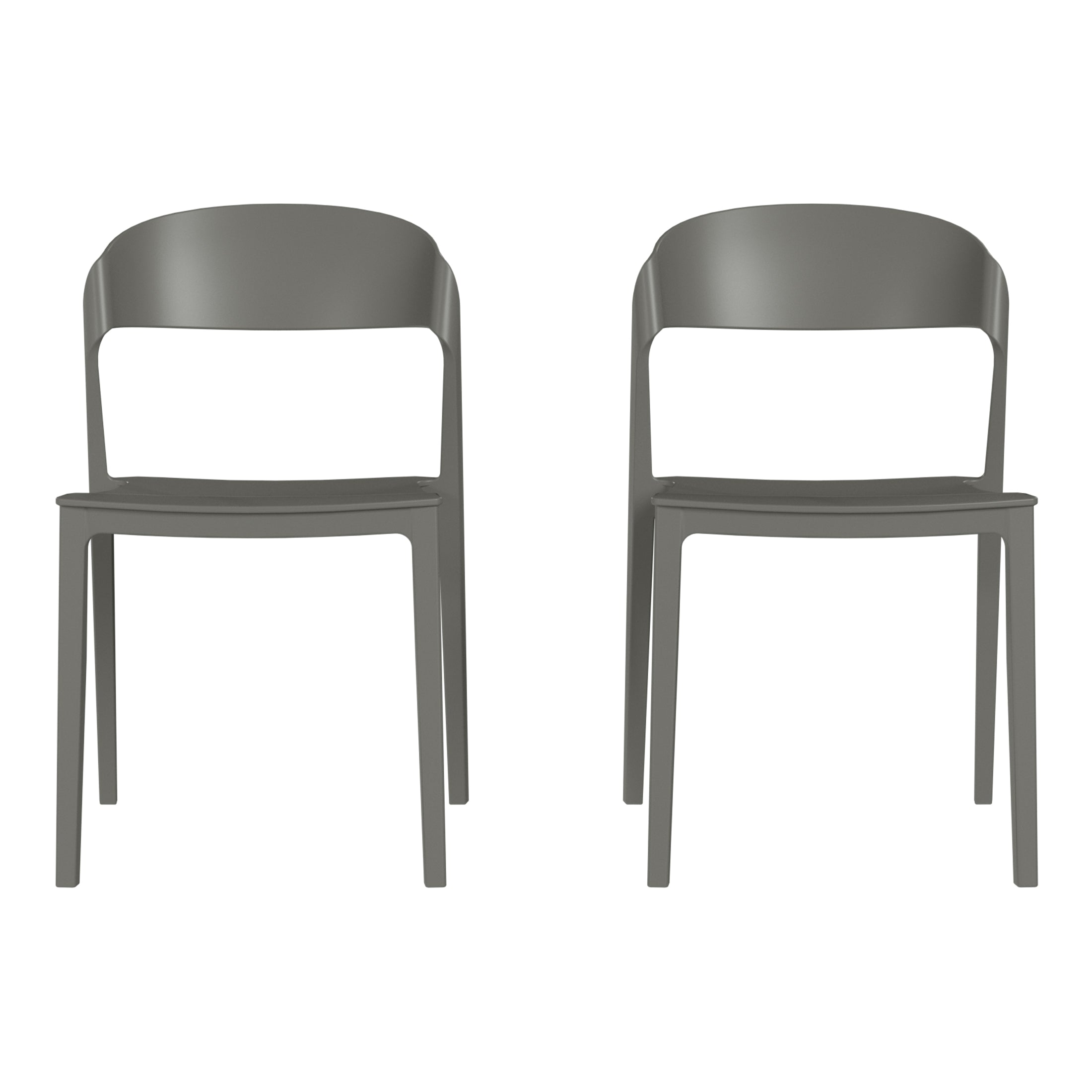Patio Stacking Dining Side Chair (Set of 2)