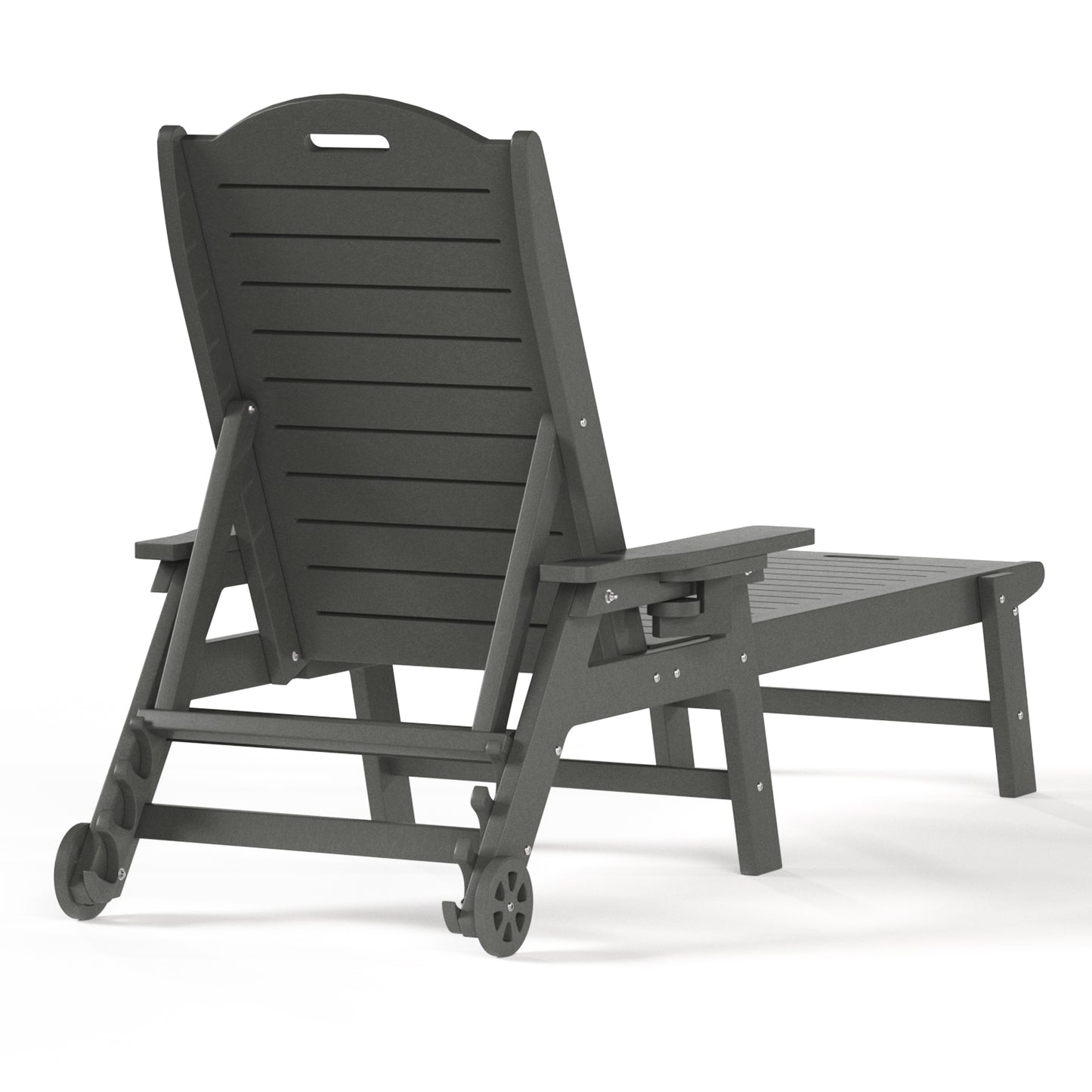 Santa Barbara Reclining Chaise Lounge with Cup Holder and Wheels