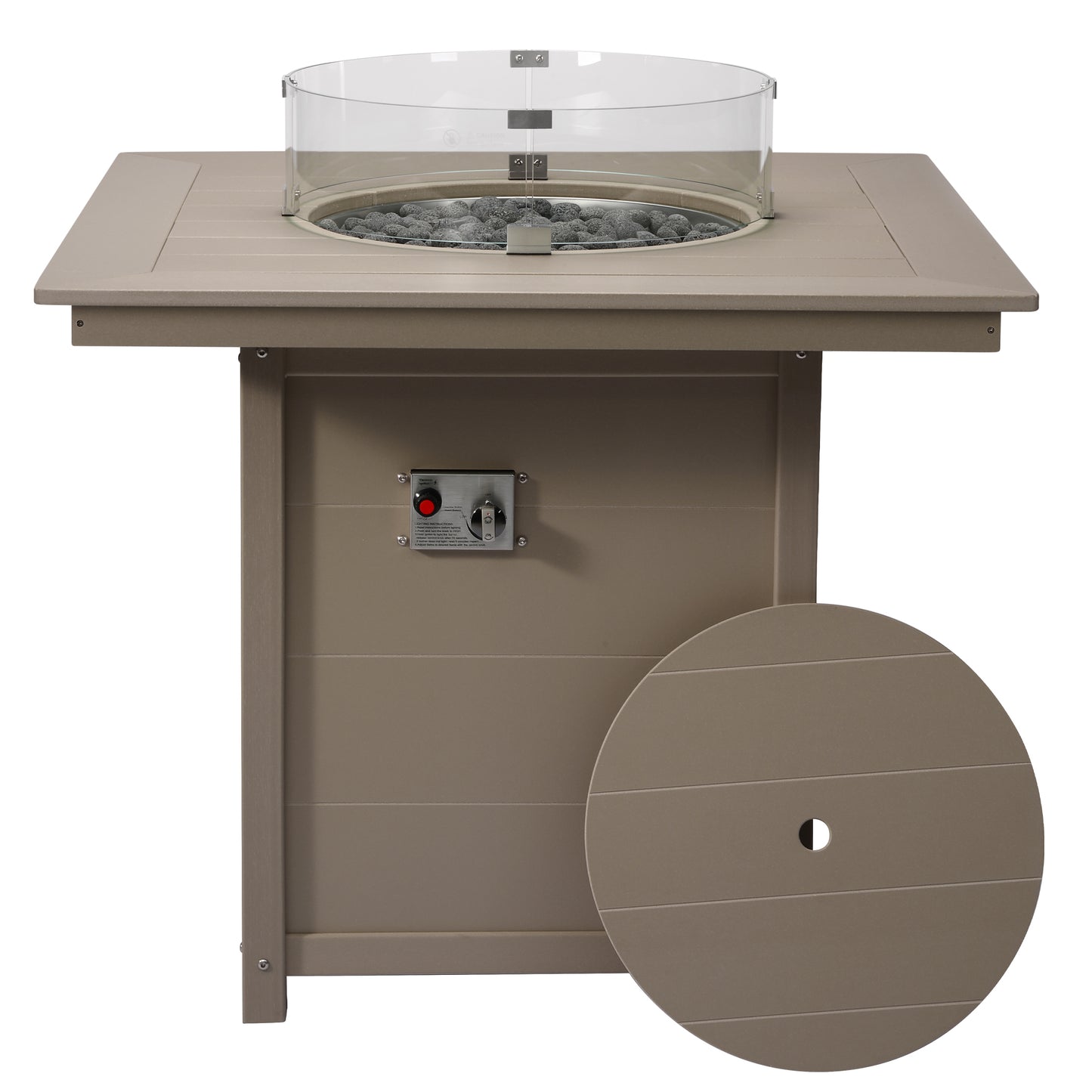 Sedona Square 42" Counter Fire Pit Table