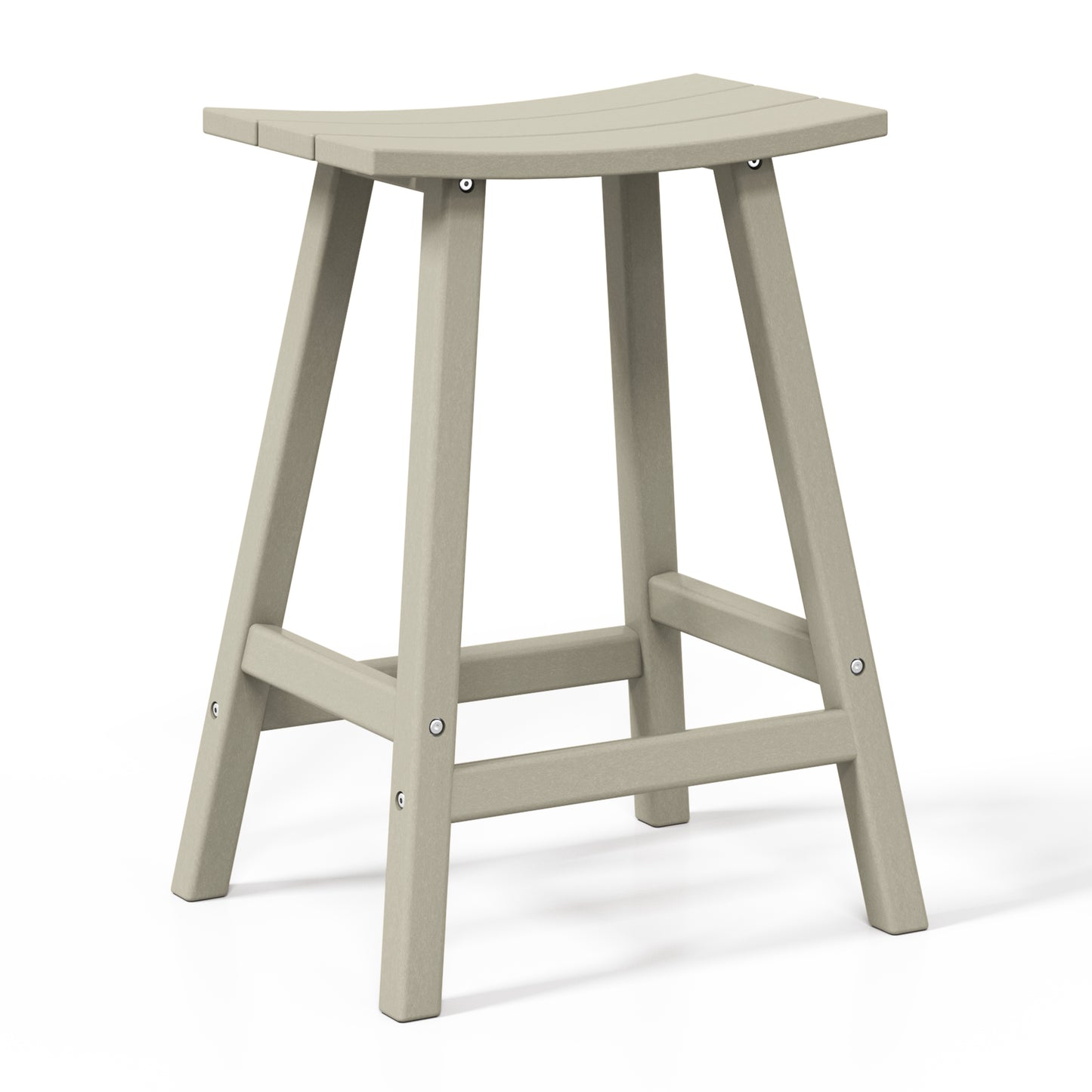 Stockholm All-Weather Outdoor Saddle Counter Stool (24" Height)