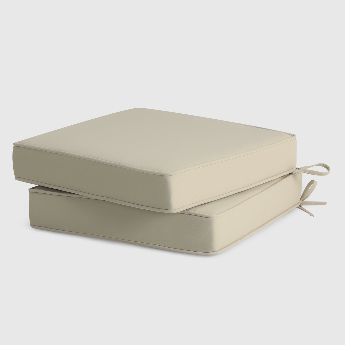 Outdoor Patio Furniture Seat Chair Square Cushions with Piping. Set of 2, 20" x 19"