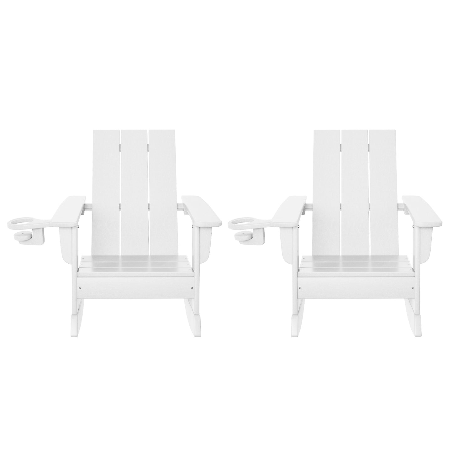 Tiny Terraces Kids Modern Adirondack Rocking Chair with Cup Holder (Set of 2)