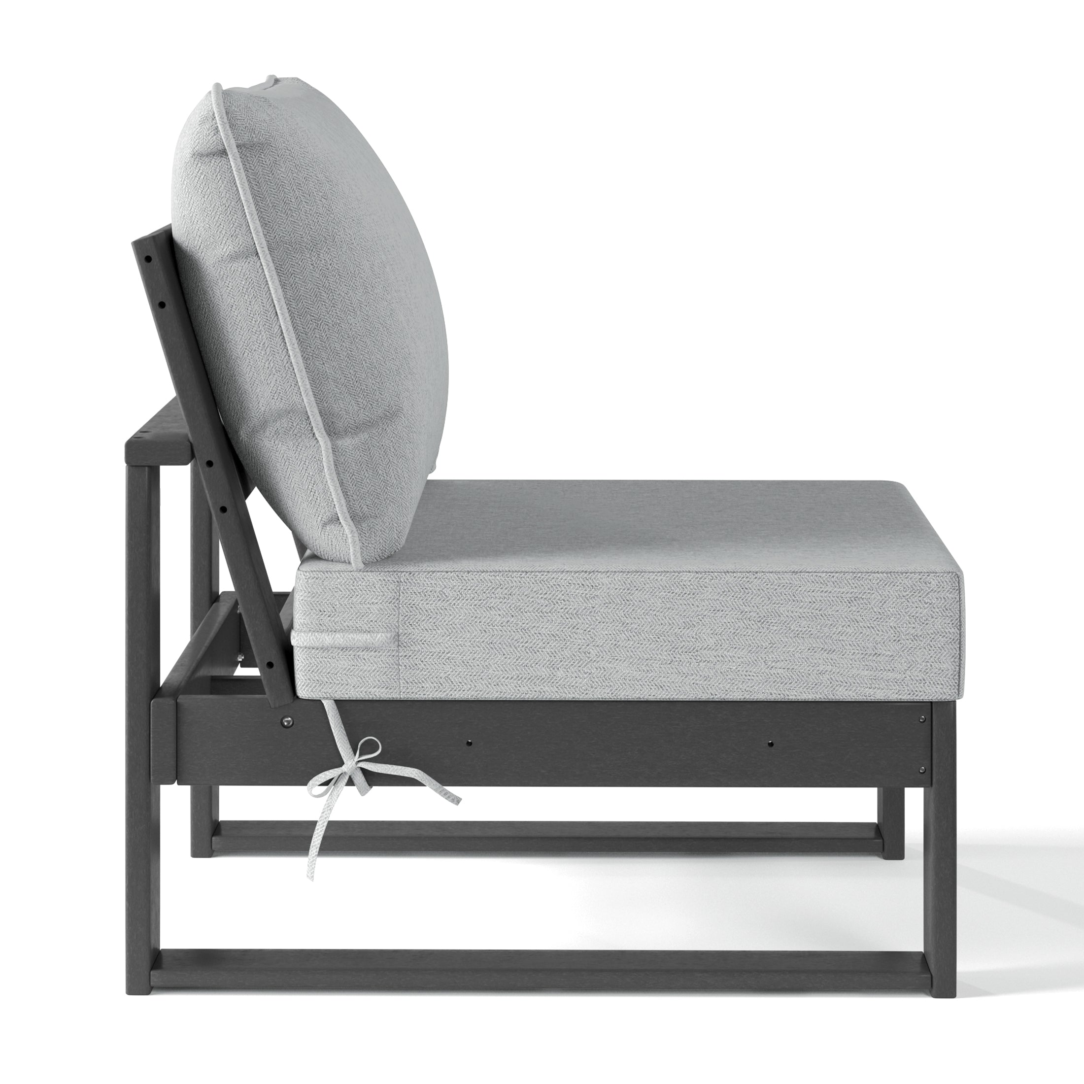 Signature All-Weather Outdoor Modular Deep Seating Cushioned Side Chair (Center Sectional Seat)