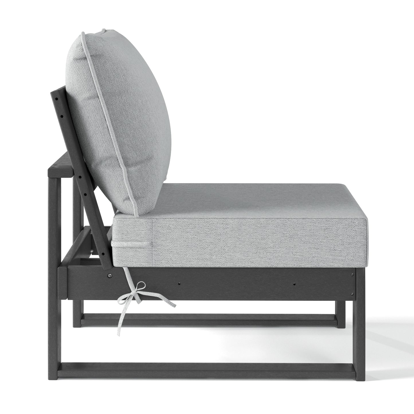 Signature All-Weather Outdoor Modular Deep Seating Cushioned Side Chair (Center Sectional Seat)