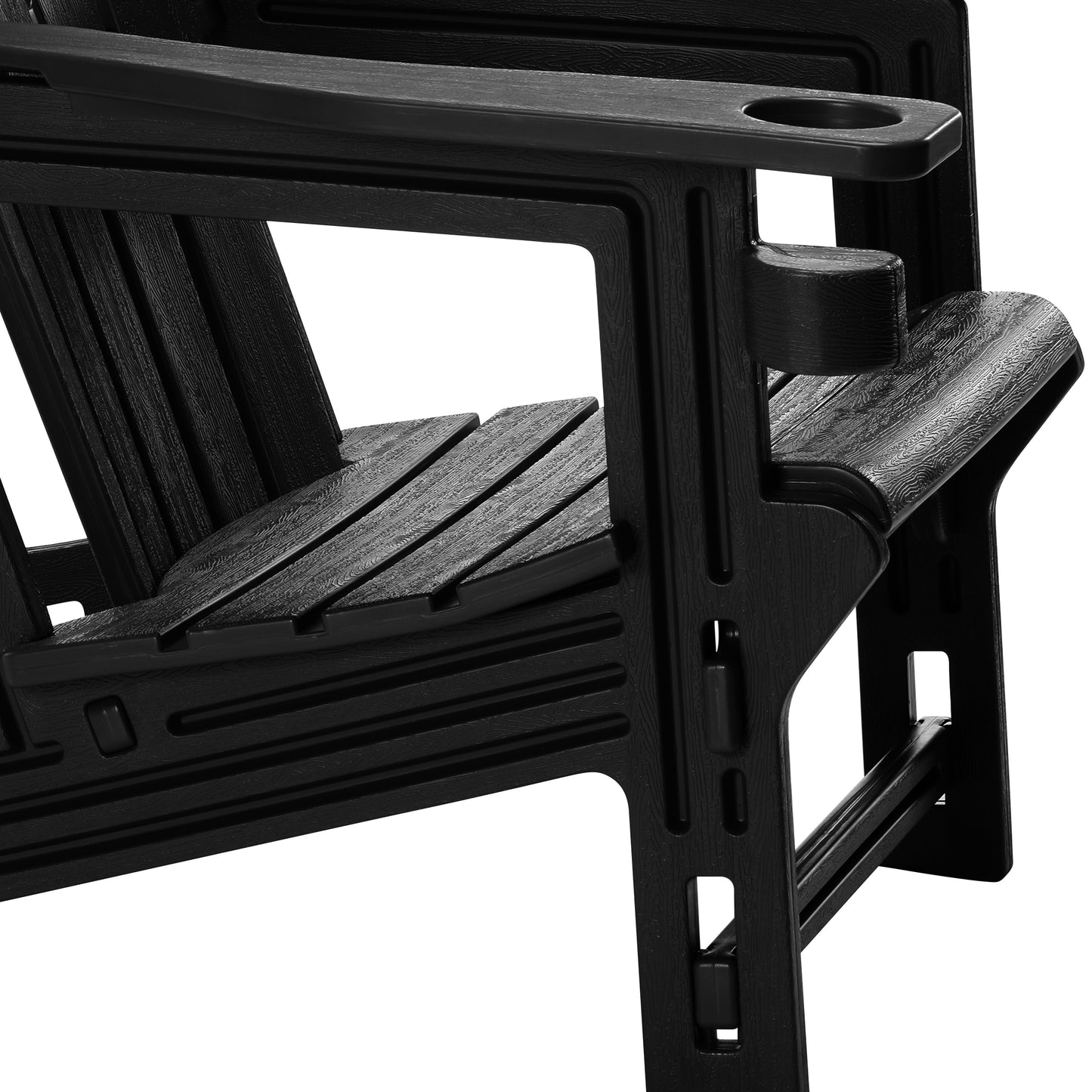 Set of Snap'n Lock Adirondack Chairs with Connecting Wedge Table (No Tools or Hardware)
