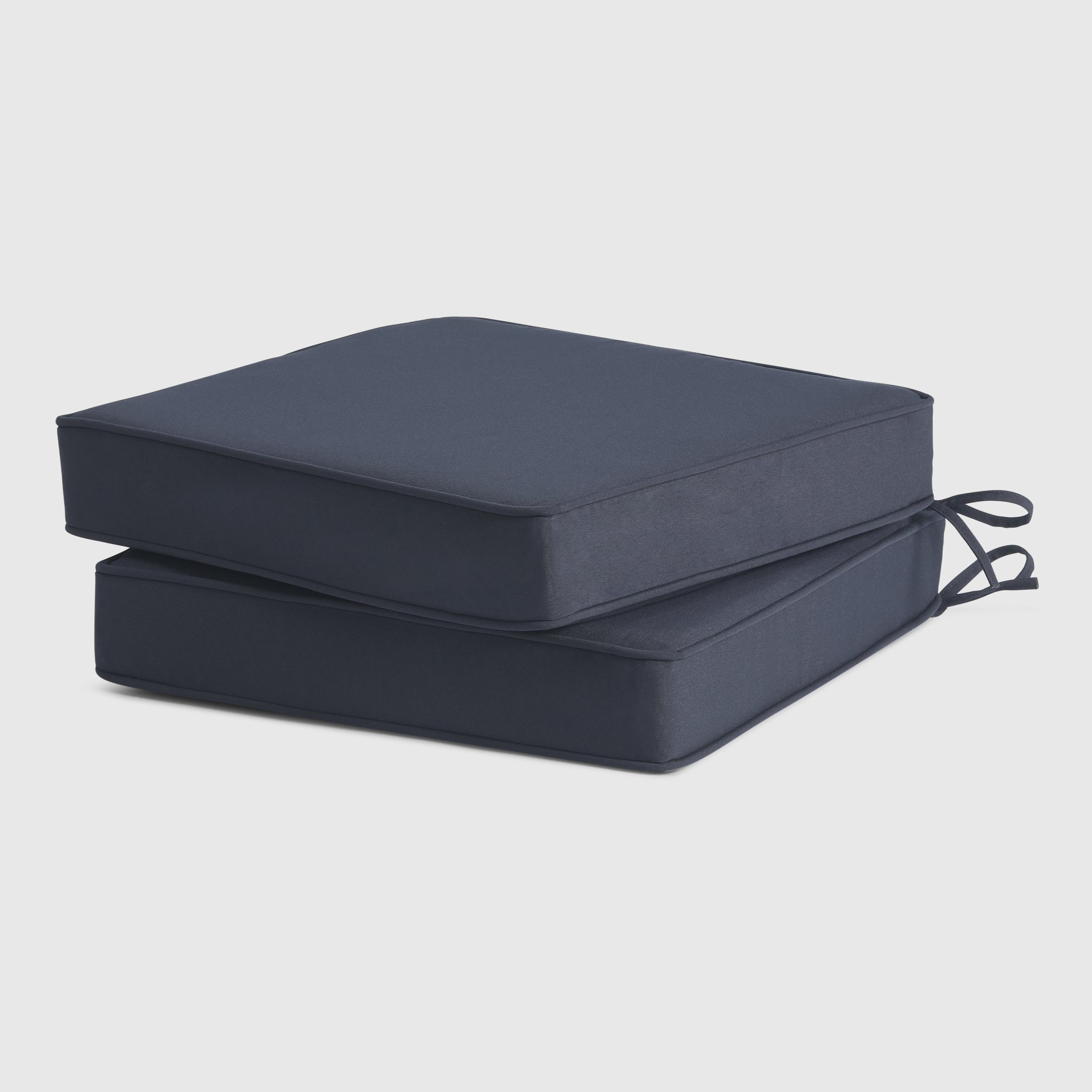 Outdoor Patio Furniture Seat Chair Square Cushions with Piping. Set of 2, 20" x 19"
