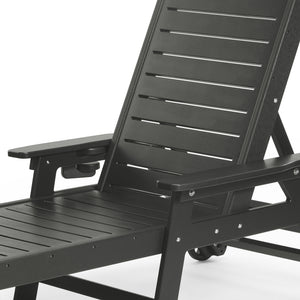 Santa Barbara Reclining Chaise Lounge with Cup Holder and Wheels