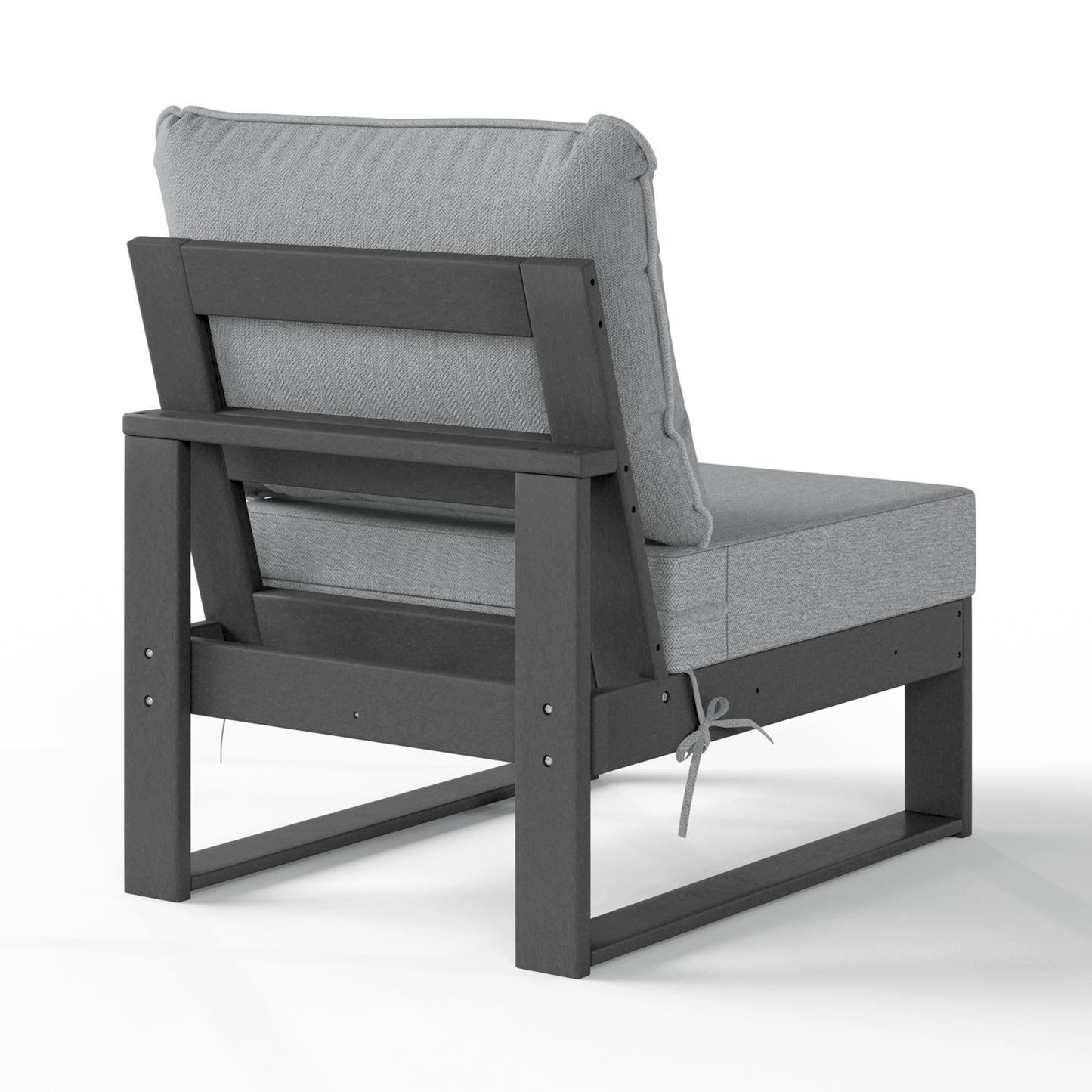 Signature All-Weather Outdoor Modular Deep Seating Cushioned Side Chair (Center Sectional Seat)